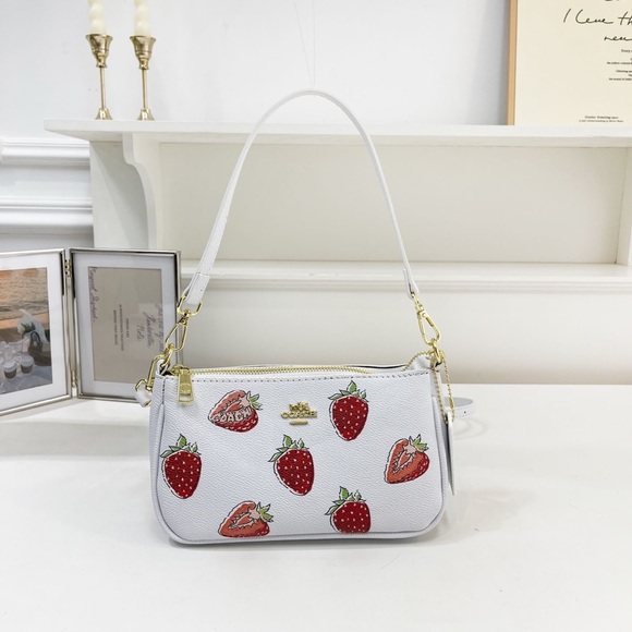 Coach Handbags - Coach White Bag with Red Strawberry Design
